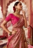 Peach banarasi silk wedding lehenga choli 10249
