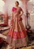 Peach banarasi silk wedding lehenga choli 10249