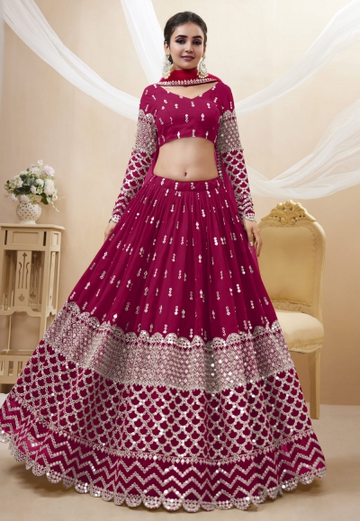 Magenta georgette circular lehenga choli 310