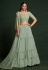 Sea green faux georgette layered lehenga choli 6902