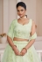 Pista green net lehenga choli for women 87013