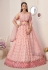 Peach net lehenga choli 87019