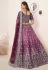 Purple satin mirror work lehenga choli 87023