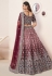 Wine satin mirror lehenga choli 87025