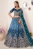 Blue satin lehenga choli 87026