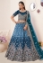 Blue satin lehenga choli 87026