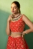 Red georgette lehenga choli 85009