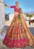 Peach banarasi silk lehenga choli 7101