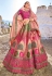 Pink banarasi silk circular lehenga choli for wedding 7106