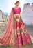 Pink banarasi silk circular lehenga choli for wedding 7106
