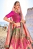 Pink banarasi silk circular lehenga choli for wedding 7106