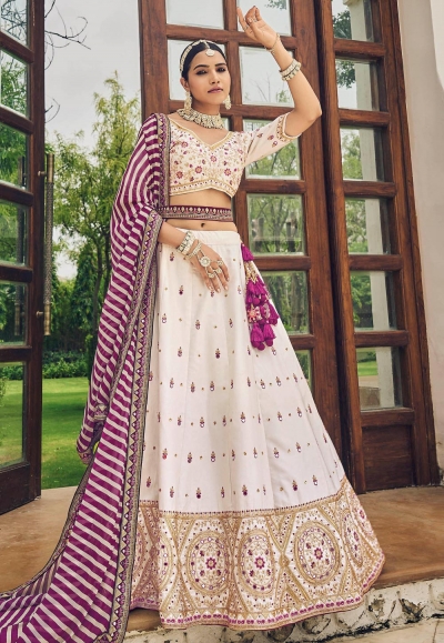 Off white viscose lehenga choli 179719