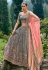 Grey silk circular lehenga choli for wedding 6504