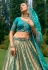 Turquoise silk lehenga choli for wedding 6507