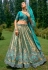 Turquoise silk lehenga choli for wedding 6507