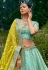 Sea green silk wedding lehenga choli 6505