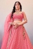 Pink net circular lehenga choli for wedding 180284