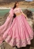 Pink georgette lehenga choli 7404