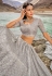 Grey organza lehenga choli for wedding 7405