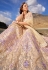 Beige net wedding lehenga choli 7406