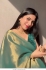 Bollywood Model Golden Pastel green tissue silk wedding saree