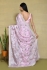 Pink satin silk embroidered saree with blouse N7266A