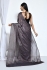 Grape color satin silk stone work saree with blouse N8145D