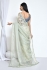 Pastel Green organza satin silk embroidered saree with blouse N8151