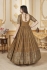 Georgette Anarkali gown dress in Mustard colour 5013