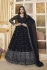 Georgette Anarkali gown dress in black colour 5015