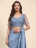 Stitched Saree with blouse in Powder blue colour 102073A