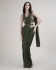 Stitched Saree with blouse in Green colour KAT201
