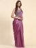 Stitched Saree with blouse in pink colour A329