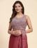 Stitched Saree with blouse in reddish pink colour A329