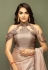 Peach chiffon designer saree with blouse SV213