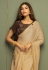 Beige chiffon designer saree with blouse SV214