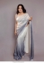 Bollywood Sameera Reddy inspired white sequins georgette saree