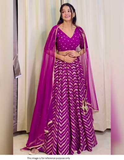 Bollywood Model georgette sequins sangeet Rani pink lehenga