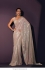 Bollywood model dusty grey rainbow sequins georgette saree