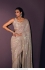Bollywood model dusty grey rainbow sequins georgette saree