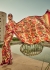 Digital Print satin saree in orange and pink color 1403