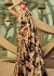 Digital Print satin saree in Beige color 1405
