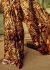 Digital Tiger stripes Print satin saree in Golden brown color 1408