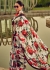 Digital Print satin saree in white color 1409