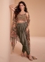 Brown satin readymade dhoti set cape suit 5353