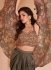 Brown satin readymade dhoti set cape suit 5353
