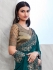 Silk Saree with blouse in Teal colour 29002