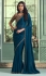 Georgette Saree with blouse in Teal colour 7802