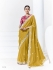 Organza Tissue Silk Saree with blouse in Yellow and Pink 2138