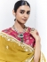 Organza Tissue Silk Saree with blouse in Yellow and Pink 2138